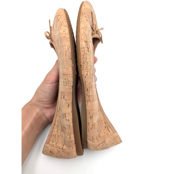 Born Brin Classic Ballet Flat Bow Top Women's Natural Cork Size US7.5M EU38 - Picture 8 of 9